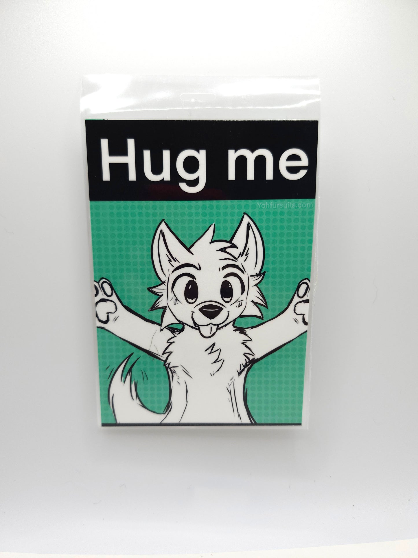 hug me fursuit badge