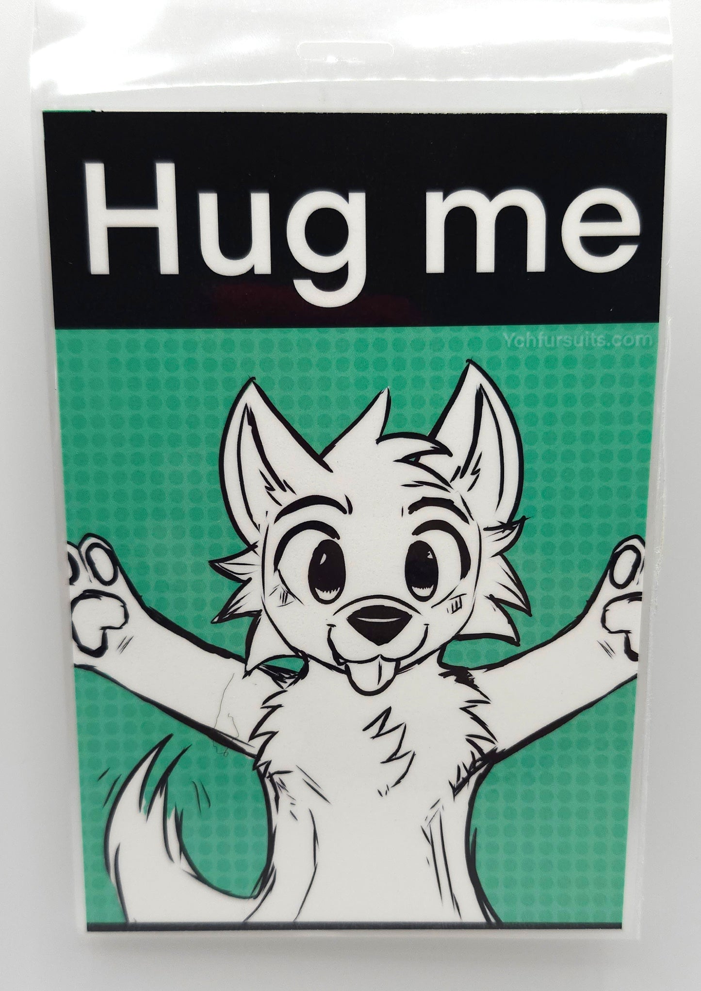 hug me fursuit badge