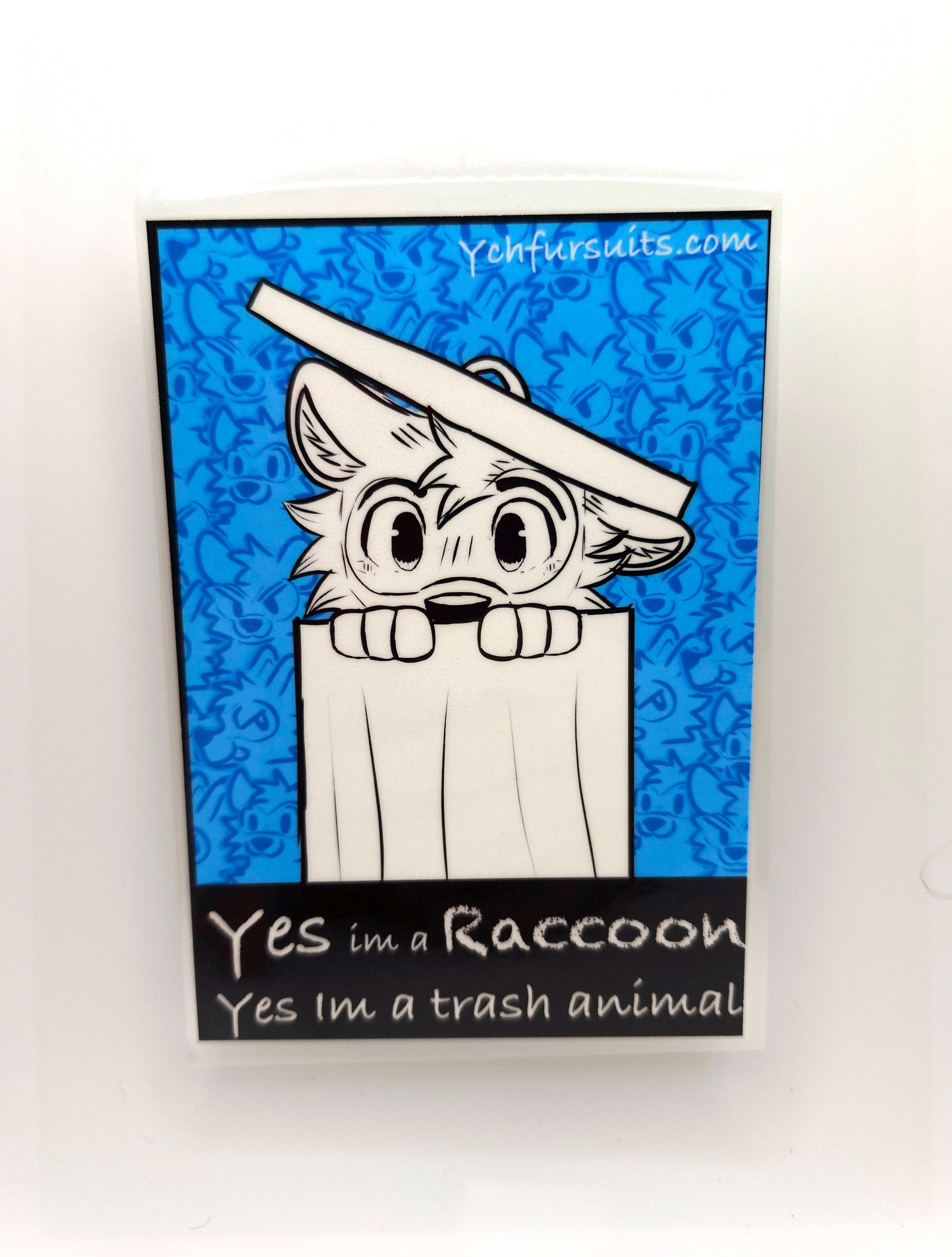 Raccoon fursona badge