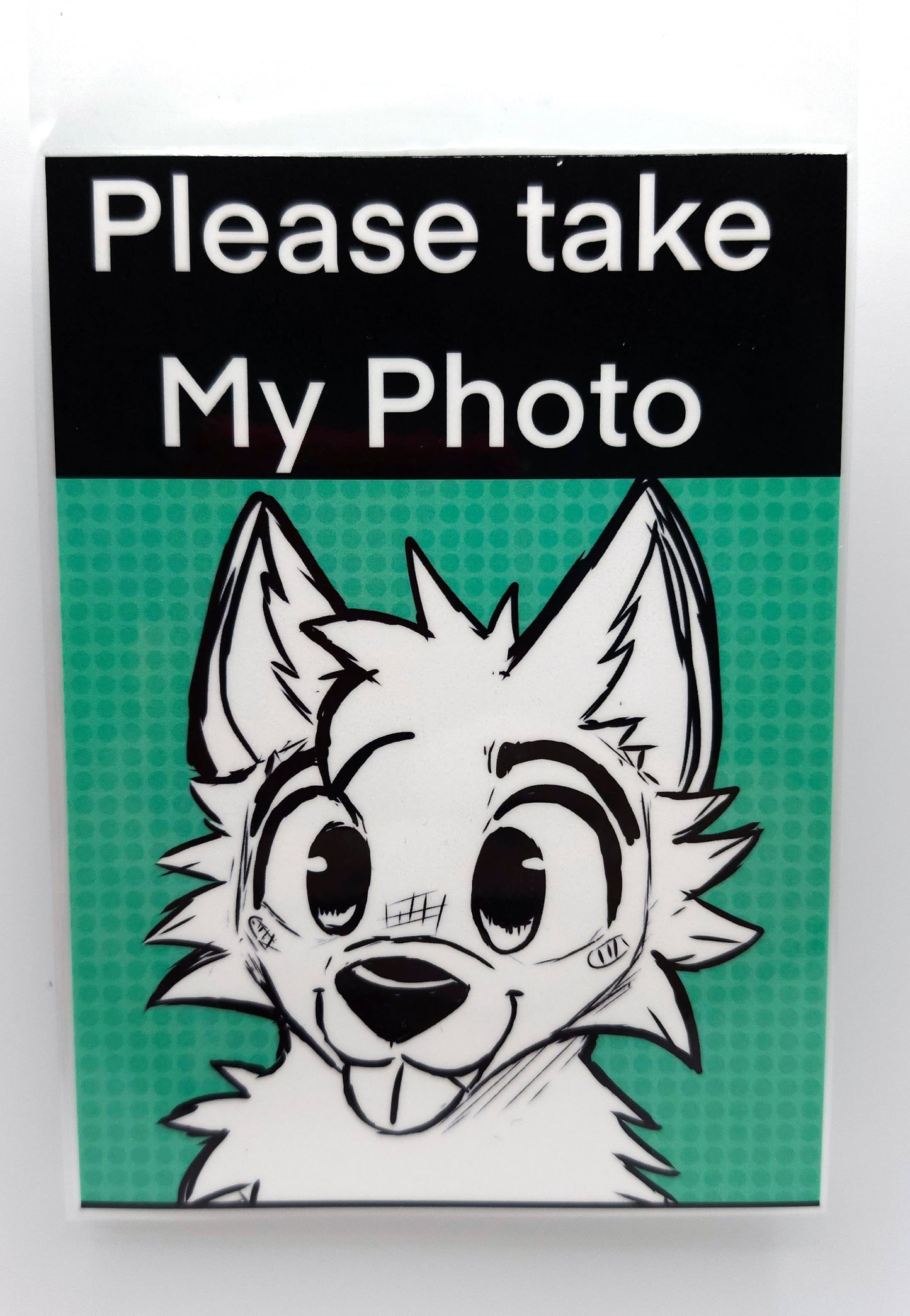 please take my photo fursuit badge