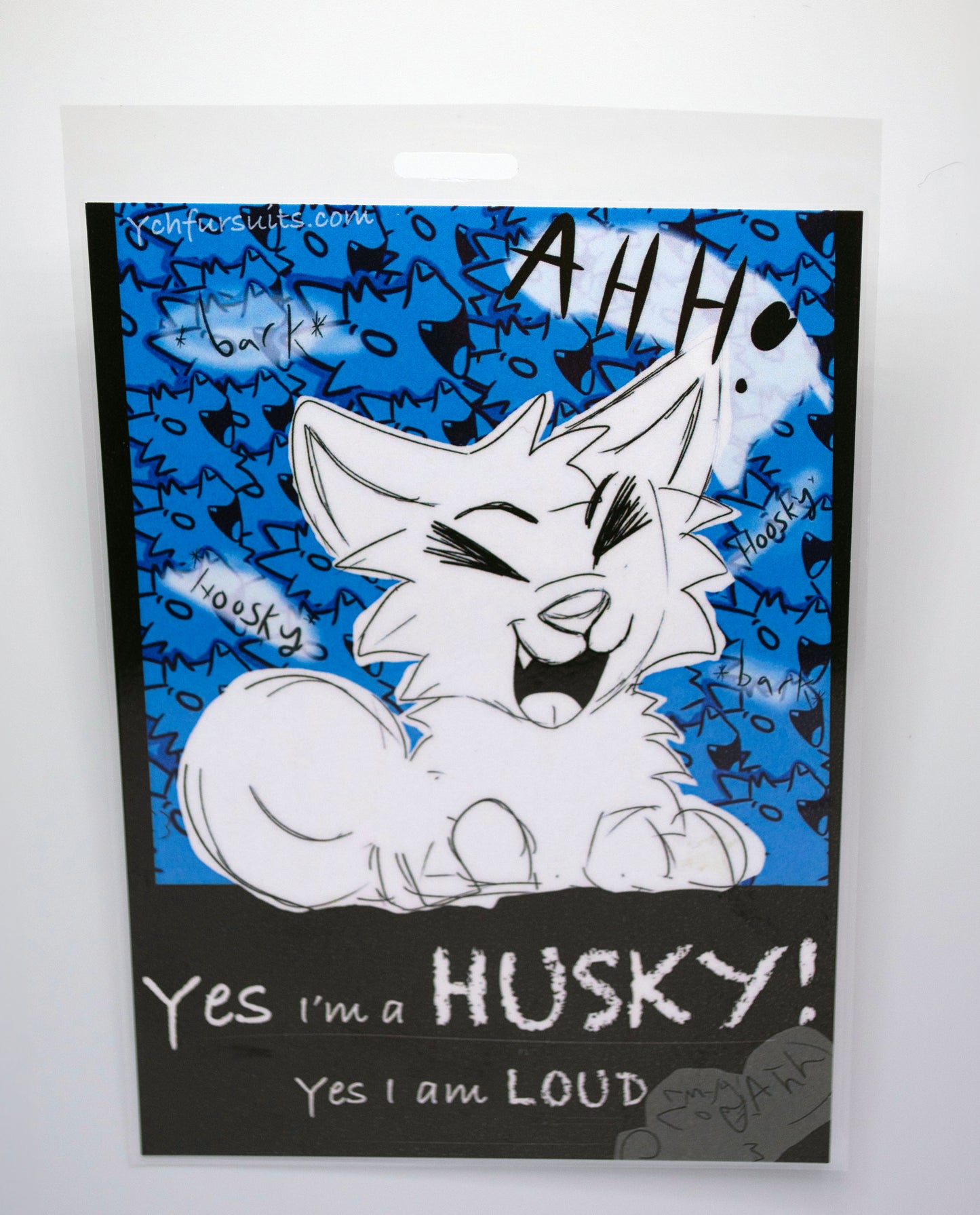 Yes I am a Husky Yes I am LOUD fursona badge