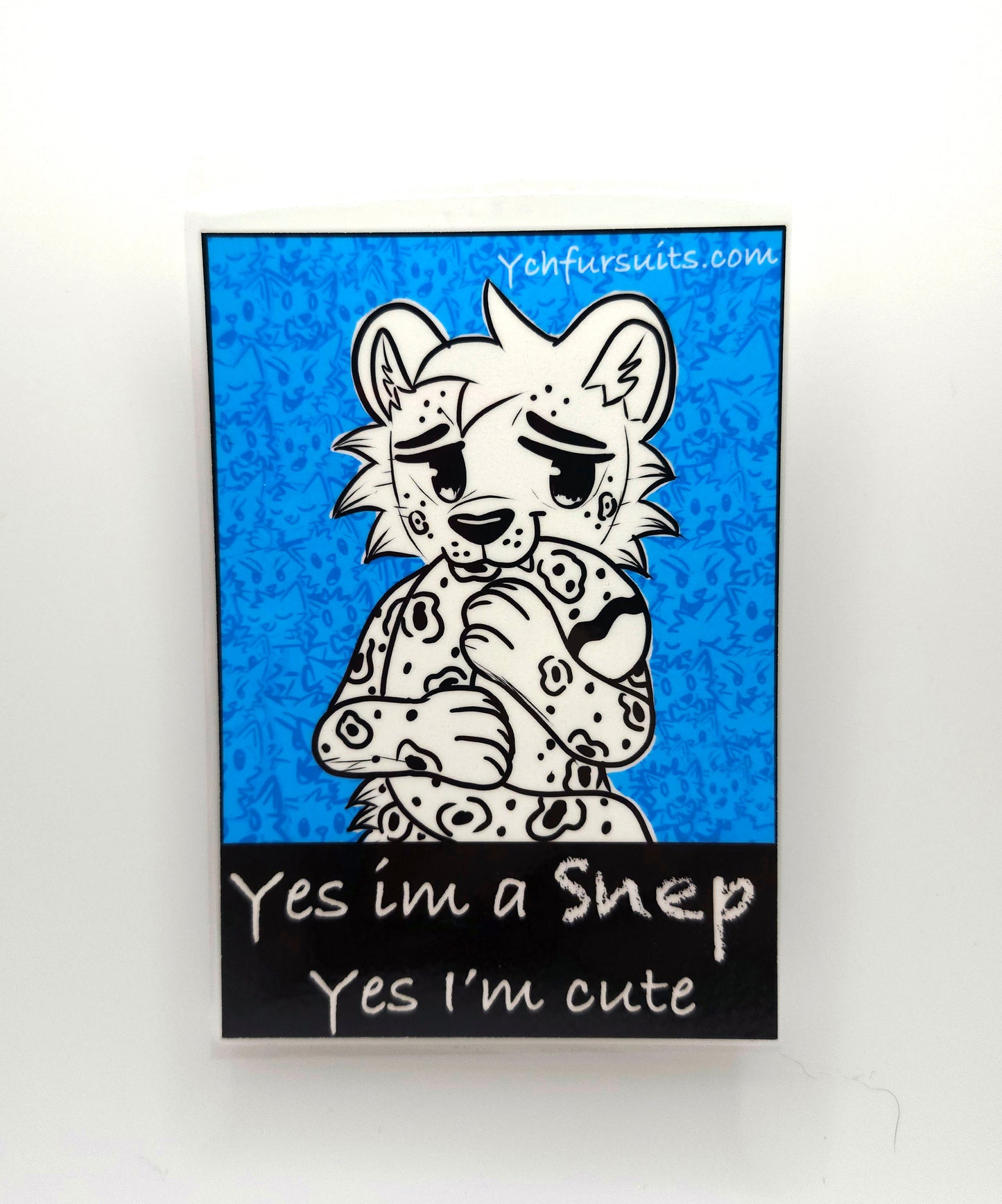 snow leopard fursona badge