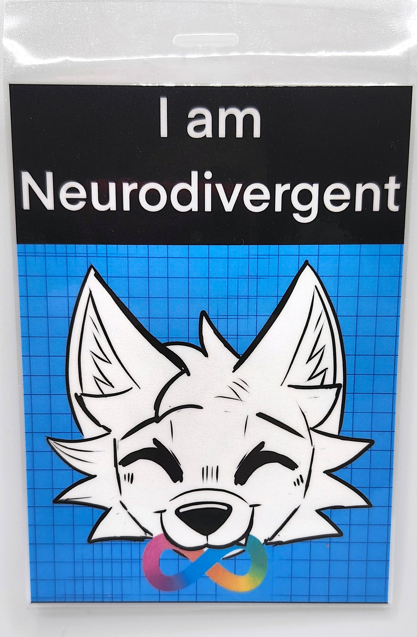 I am Neurodivergent Furry badge