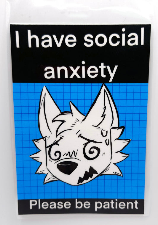 Social Anxiety Furry Badge