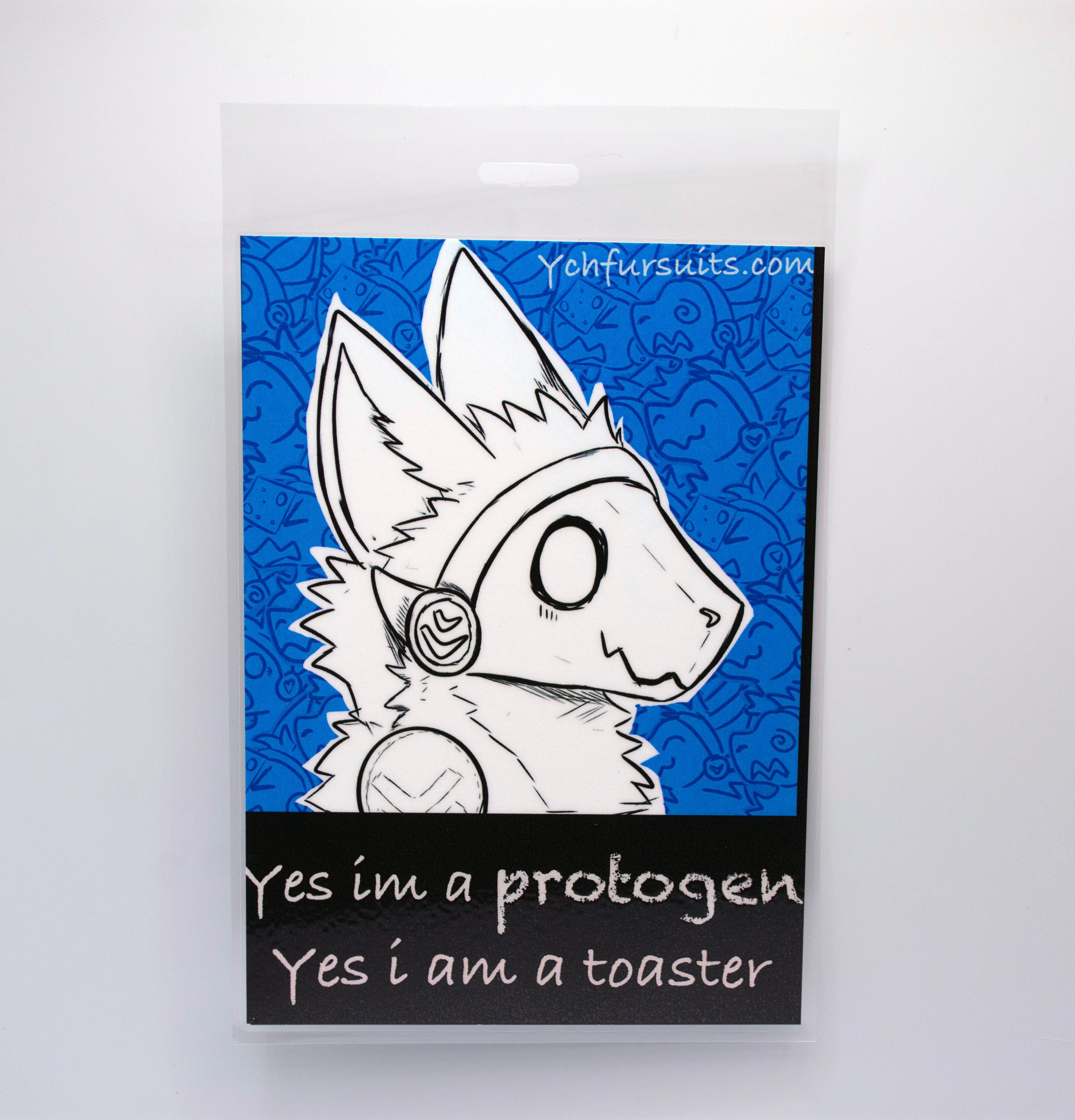 Toaster Emblem Yes I am Protogen Yes I am toaster Fursona Badge – YchFursuits